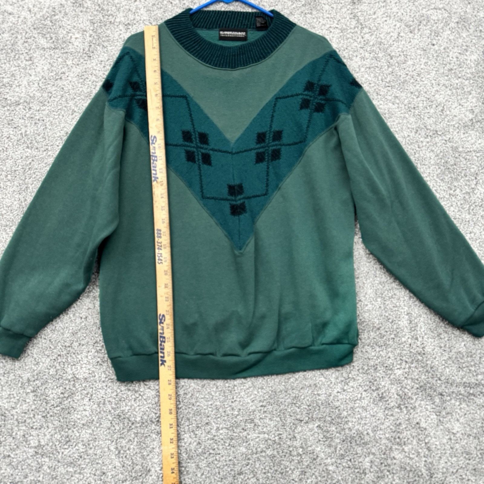 Other 90s Vintage Sweatshirt Women Large Grandpacore Argyle Ribbed Size L / US 10 / IT 46 - 2 Thumbnail