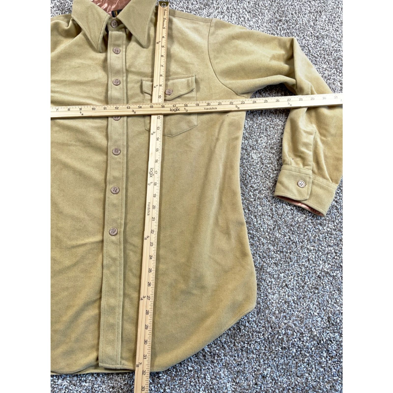 Lee VTG 80s Lee Fleece Shirt Men's Large Beige USA Made Workwear Big Collar Button-Up Size US L / EU 52-54 / 3 - 6 Thumbnail