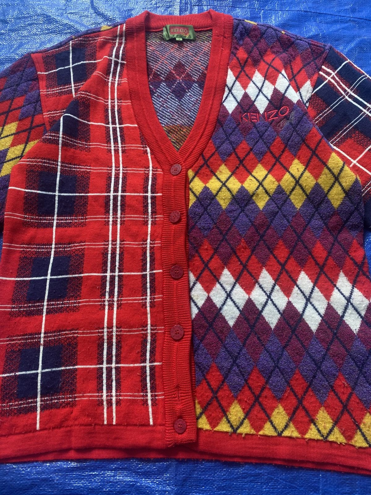 Kenzo Kenzo Golf Plaid Tartan Knitwear Cardigan Size US M / EU 48-50 / 2 - 4 Thumbnail