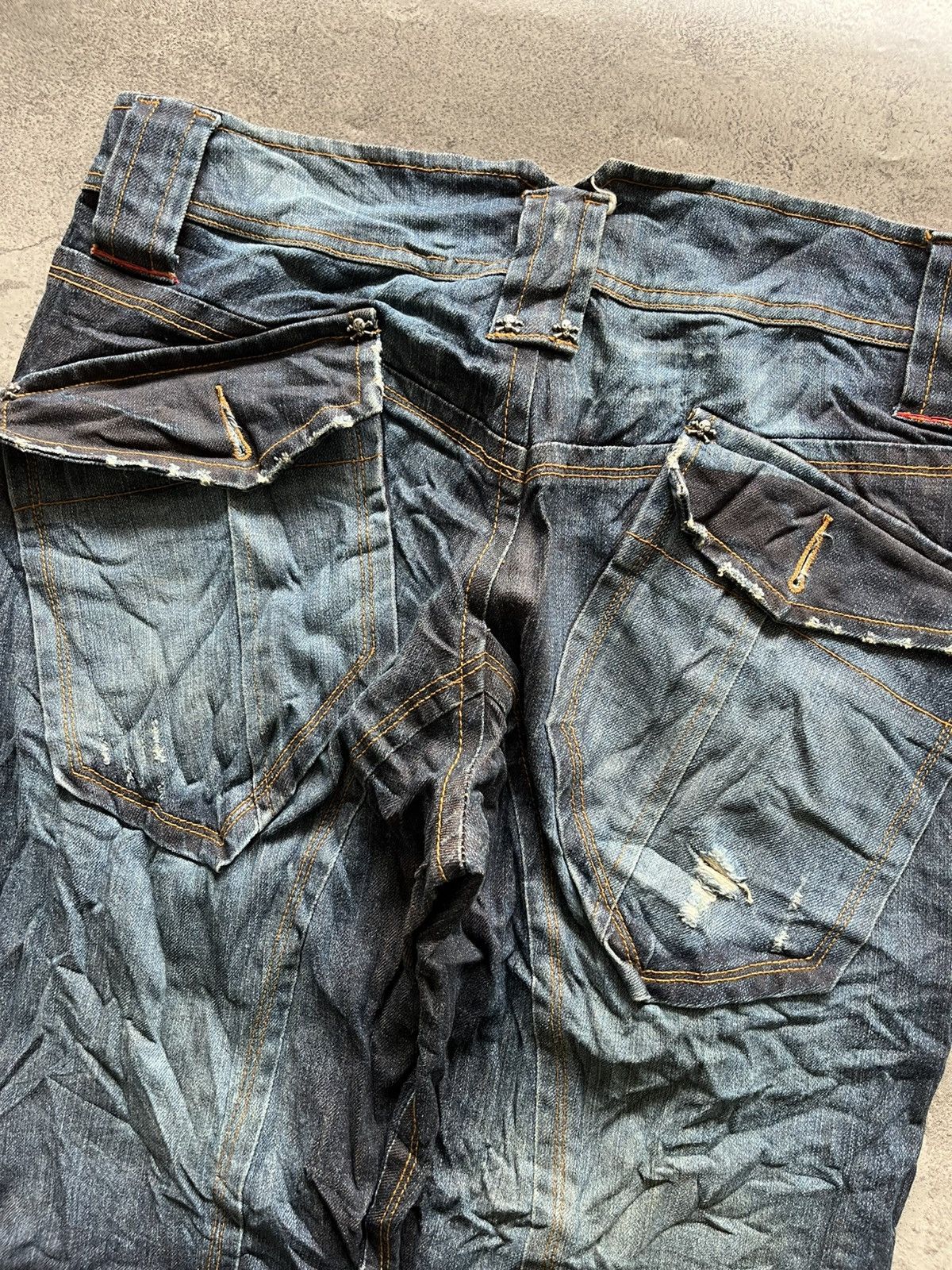 5351 POUR LES HOMMES HOMME Japan Skull Denim – Grunge Style Size US 32 / EU 48 - 12 Thumbnail