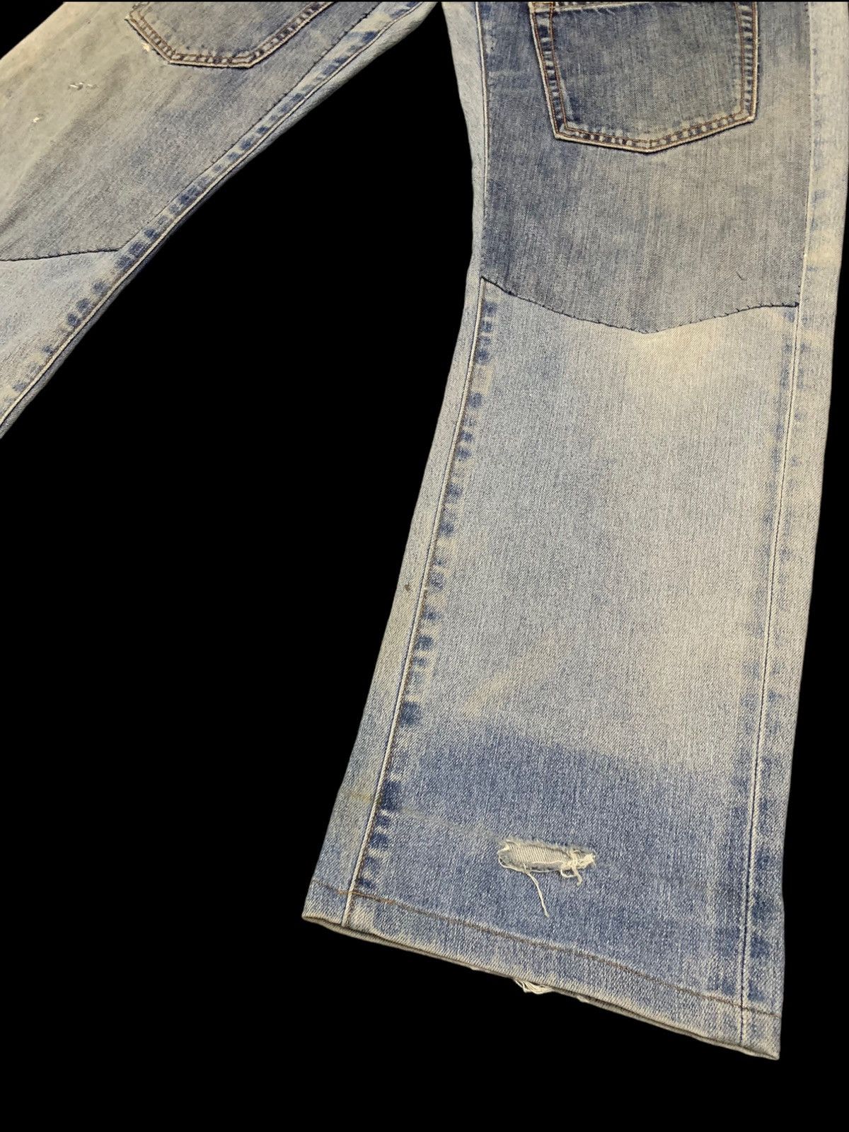 Undercover × Uniqlo Vintage Uniqlo Blue Wash Patchwork Distressed Jeans (Rework) Size US 33 - 11 Thumbnail