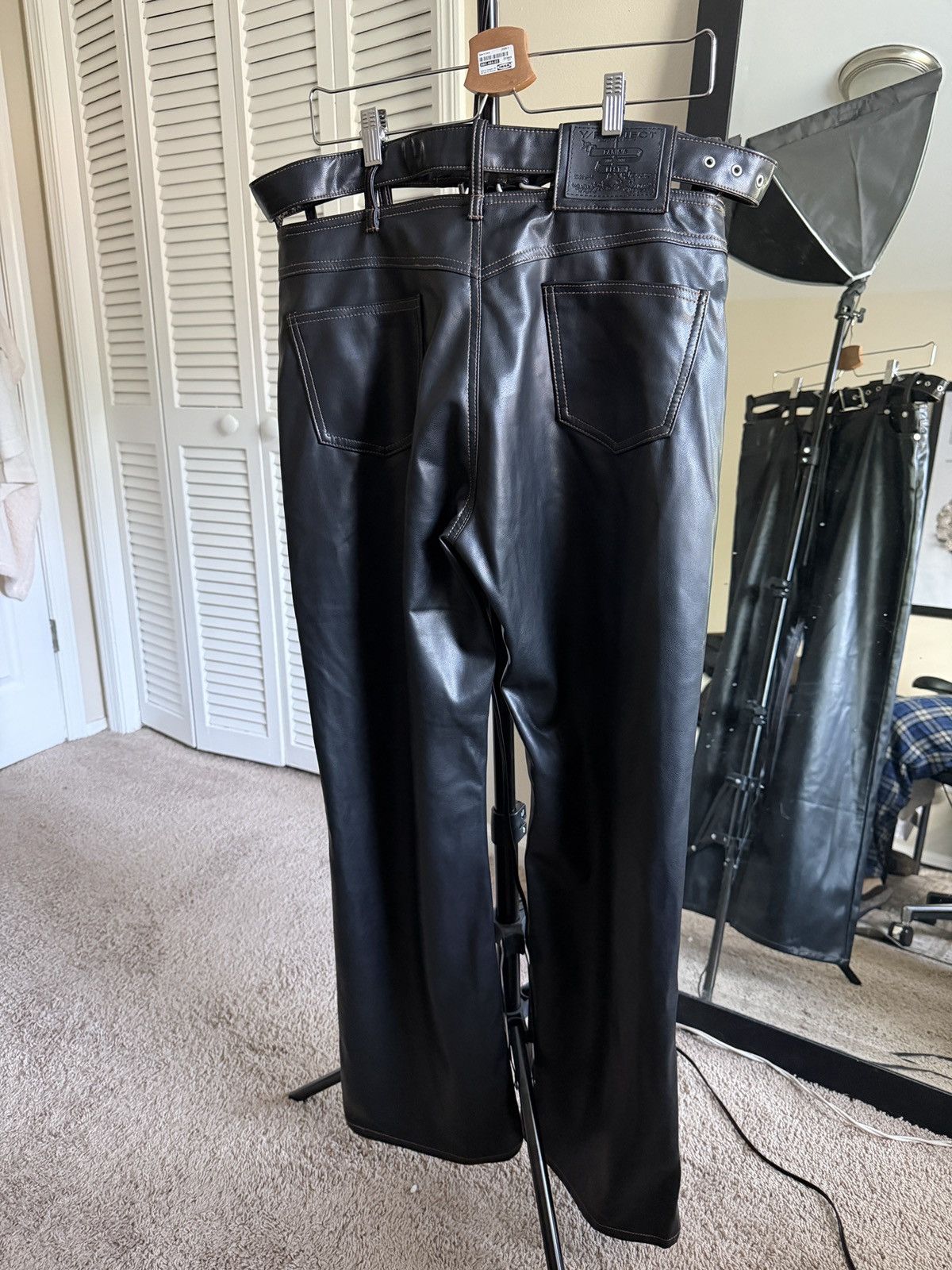 Y/Project Y Project faux leather Y belt pants Size US 36 / EU 52 - 4 Thumbnail