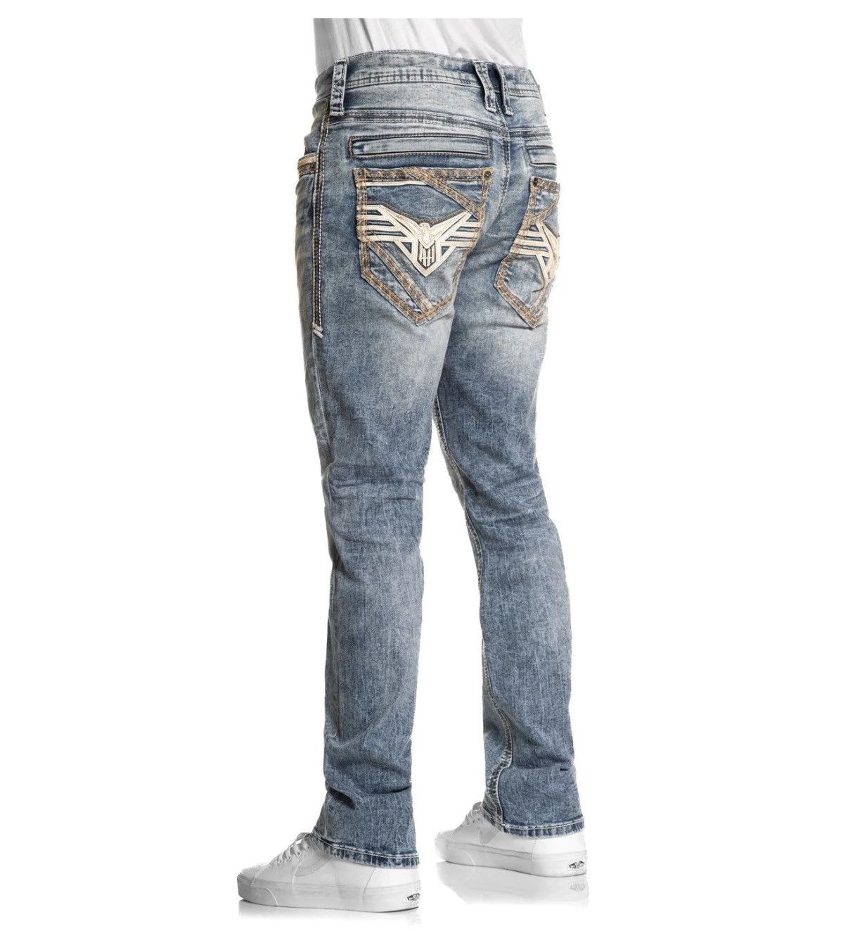 BKE American Fighter Striker Relaxed Straight Stretch Jeans 32R Size US 32 / EU 48 - 11 Thumbnail