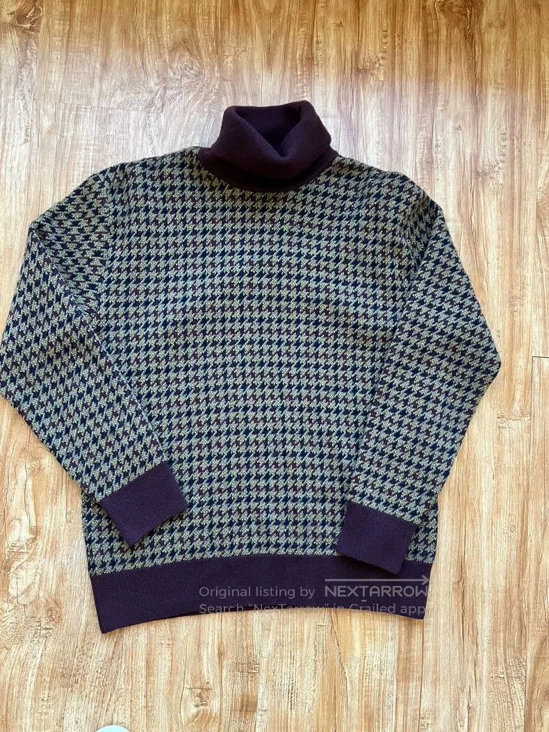 Loro Piana Cashmere Silk Blend Houndstooth High-Neck Sweat
