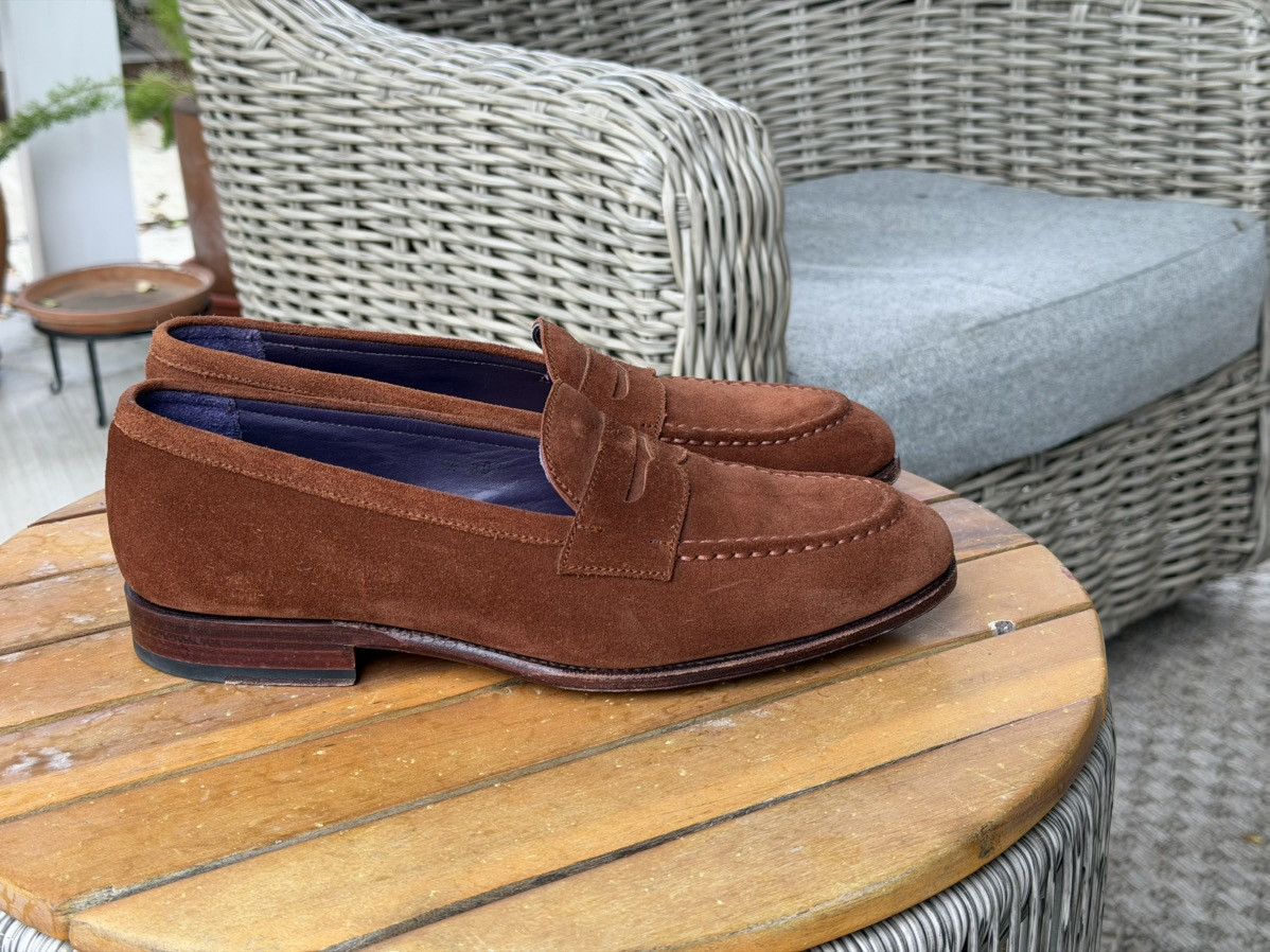 Crockett & Jones Carmina Unlined Uetam Penny Loafers UK7.5/8.5US Size US 8.5 / EU 41-42 - 3 Thumbnail