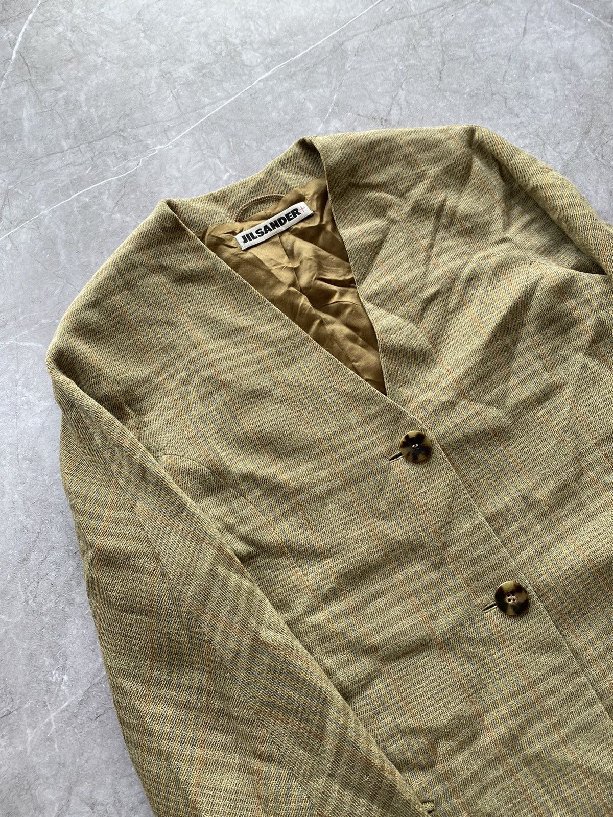 Jil Sander Vintage Jil Sander Wool Blend Nova Check Viskose Blazer Size XS / US 0-2 / IT 36-38 - 3 Thumbnail