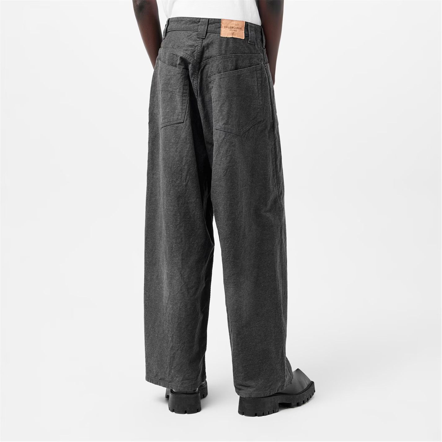 Balenciaga o1g2r1mq0226 Denim Wide Leg Pants In Washed Grey Size US 30 / EU 46 - 4 Thumbnail
