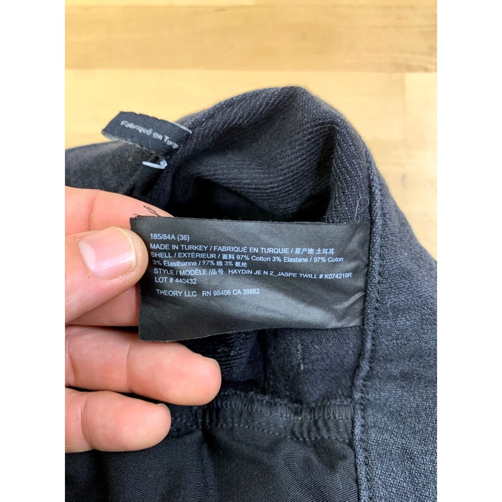 Theory Theory Pants Men 36x28 Charcoal Gray Chino Straight Casual Business 13103 Size US 36 / EU 52 - 3 Thumbnail