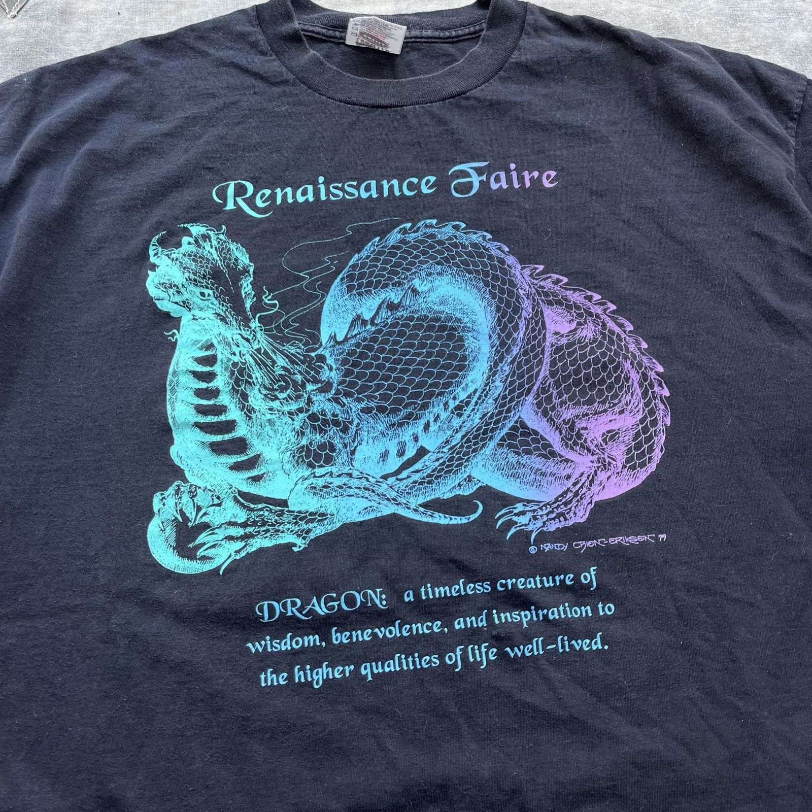 Vintage Vintage Nancy Chien Eriksen Dragon Art Renaissance Faire Tee Size US XXL / EU 58 / 5 - 3 Thumbnail