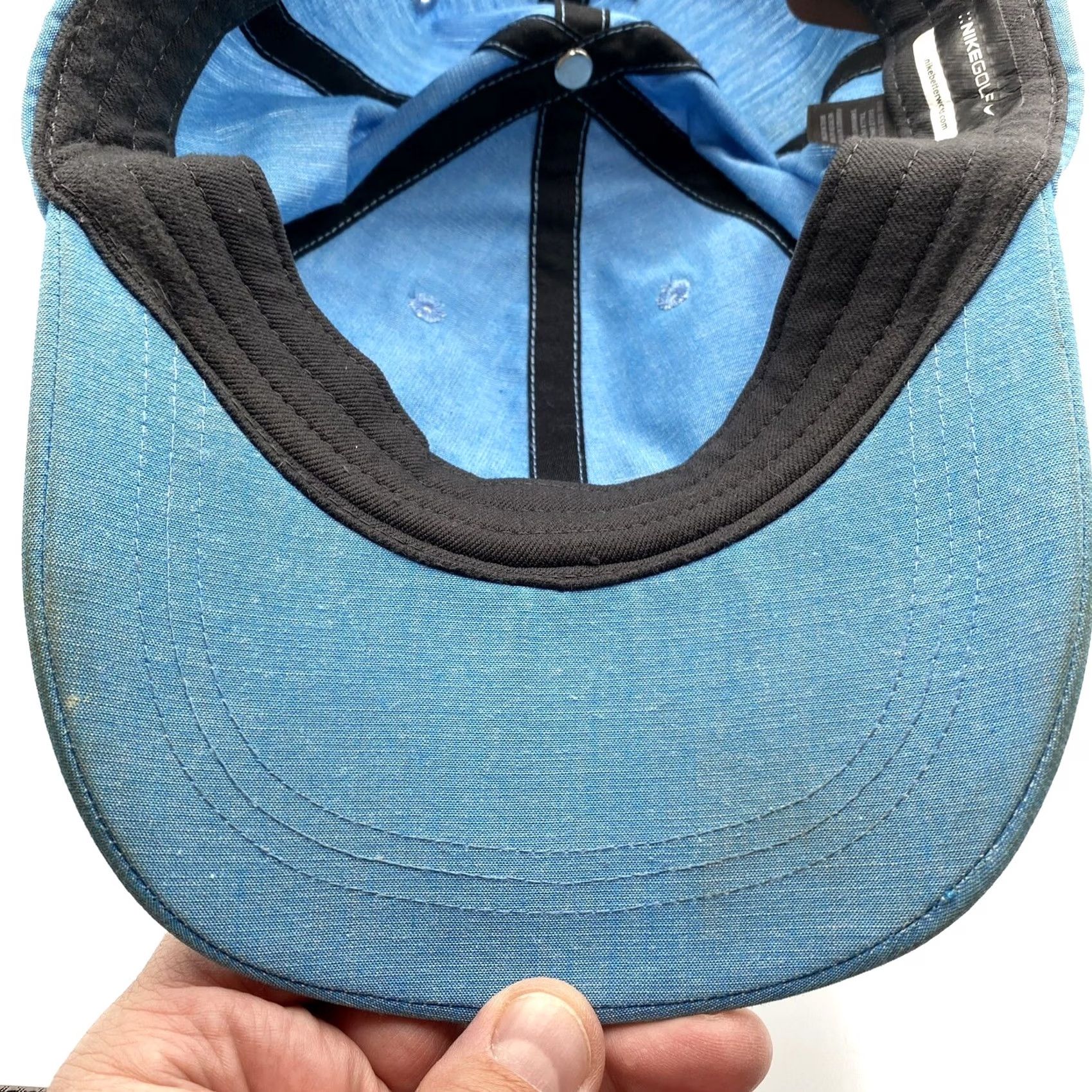 Nike Nike Golf Hat Cap Leather Strap Back One Size Blue Outdoor Adults Adjustable Lightweight Twill Polyester Cap" Size ONE SIZE - 5 Thumbnail