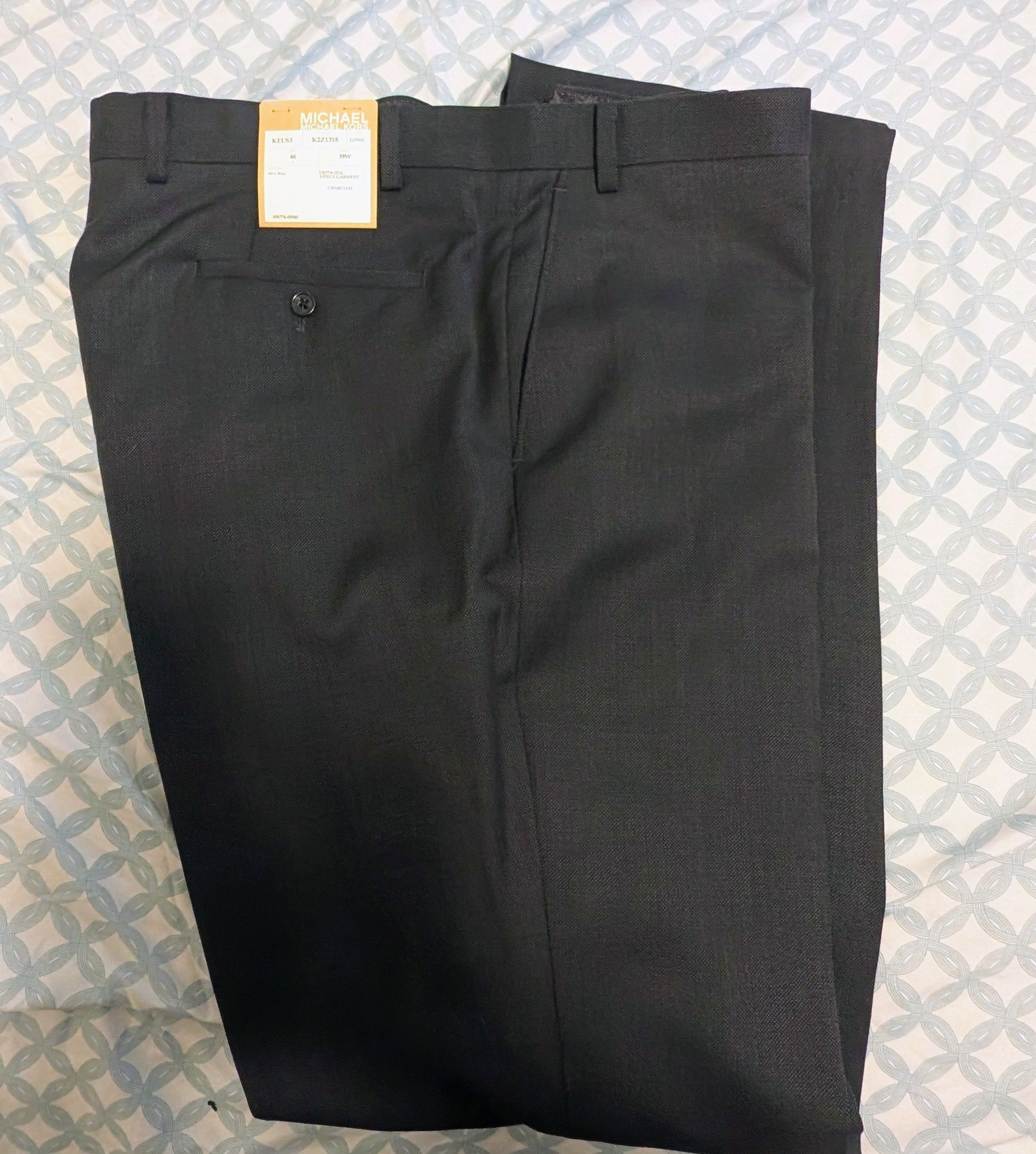 Michael Kors New Michael Kors 3 Piece 100% Wool Suit Charcoal Size 46L Size 46L - 8 Thumbnail