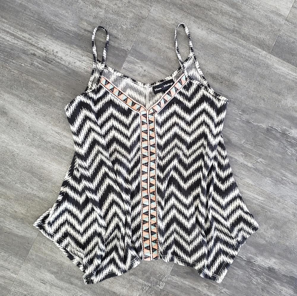 Designer Black White Detailed M+M Tank Size XS / US 0-2 / IT 36-38 - 1 Thumbnail