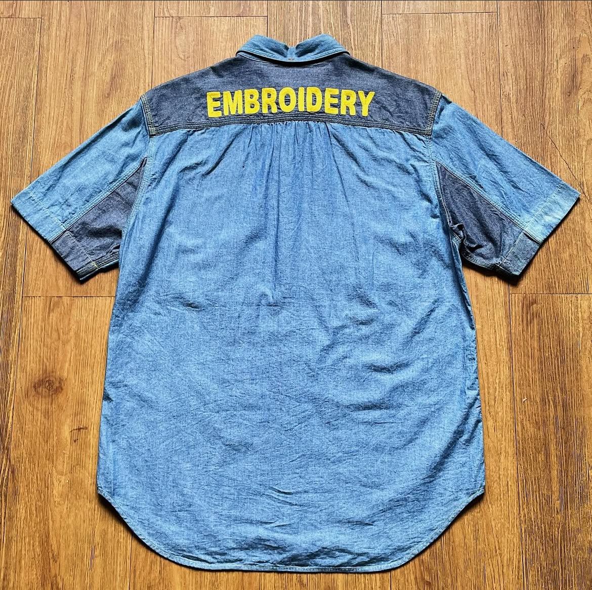 Comme des Garcons AD 2012 Ganryu x CDG Deconstruct Embroidery Denim Shirt Size US L / EU 52-54 / 3 - 2 Thumbnail