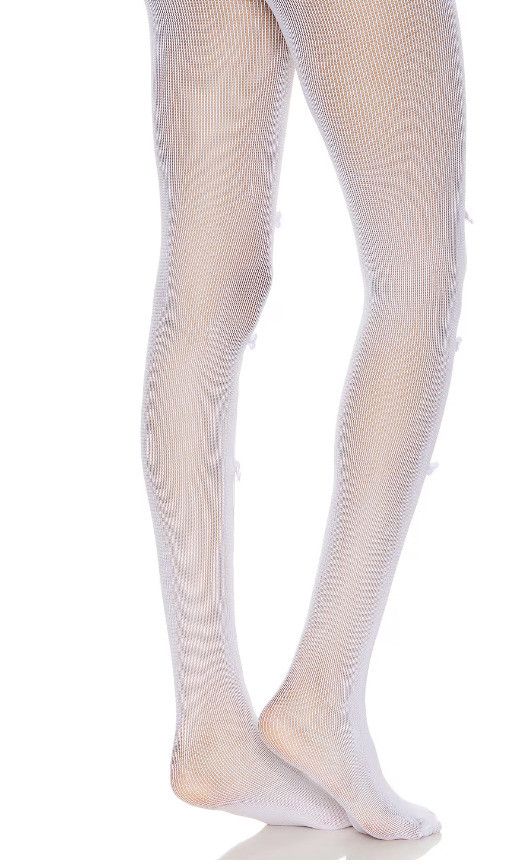 Other Stems Cut Out Mesh Tights Bow Tie White ( O/S ) Size ONE SIZE - 2 Thumbnail