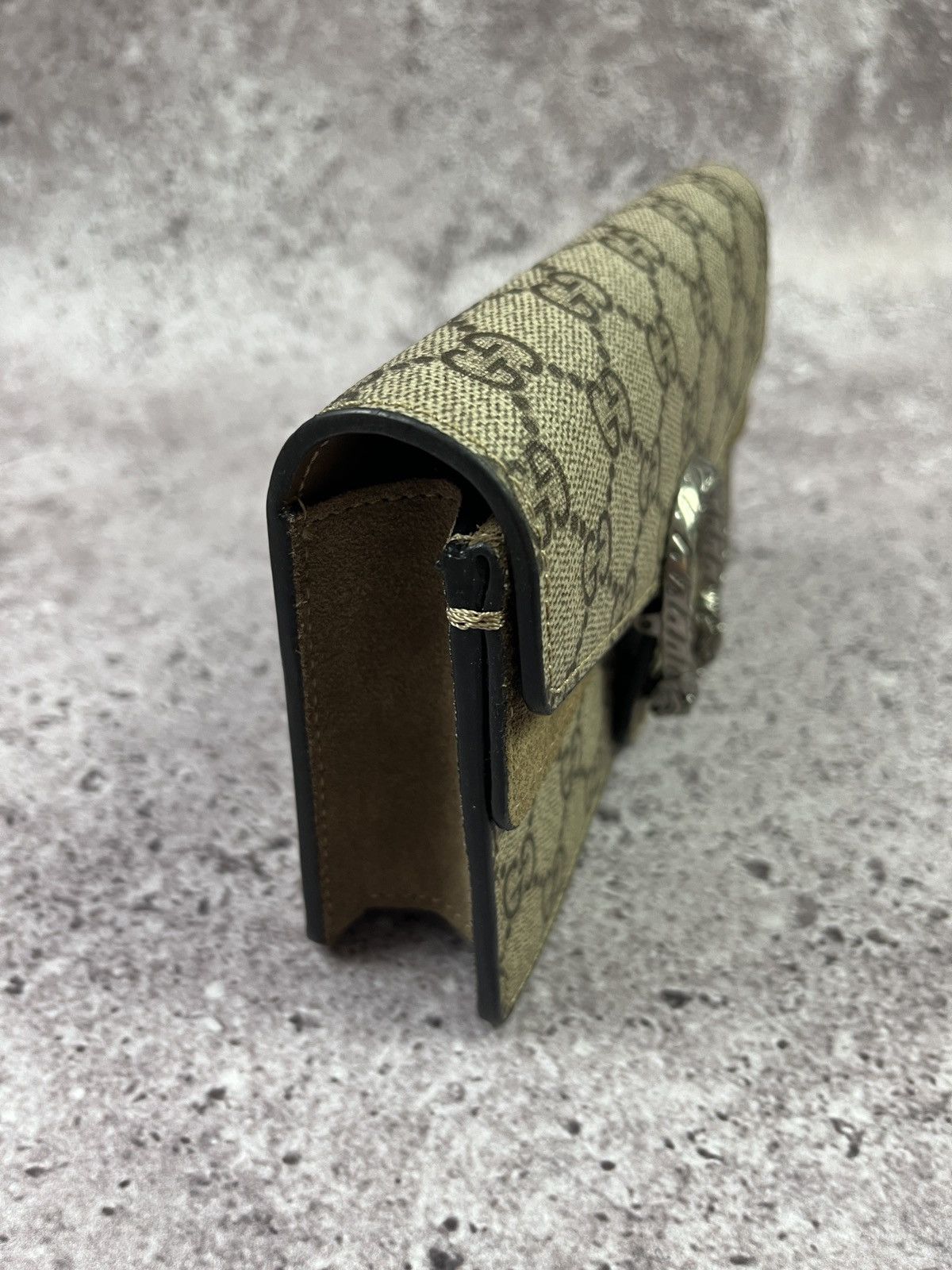 Gucci Gucci 🇮🇹 Dionysus Super Mini GG Supreme ChainBag Beige Suede Size ONE SIZE - 11 Thumbnail