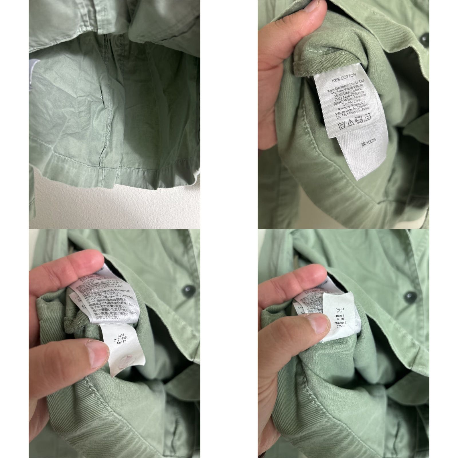 Eddie Bauer VINTAGE Eddie Bauer Coat Women’s Petite Medium Green Button Up Cotton Legend Wash Pockets Size M / US 6-8 / IT 42-44 - 8 Thumbnail