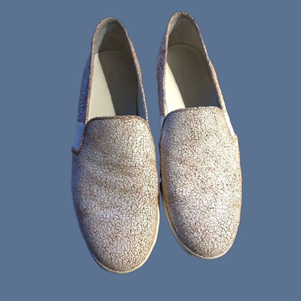 Vince Vince Blair Crackle Leather Slip On Sneakers EUC Womens Shoes White 9 Slip On Leather Sneaker Regular M Size US 9 / IT 39 - 1 Thumbnail