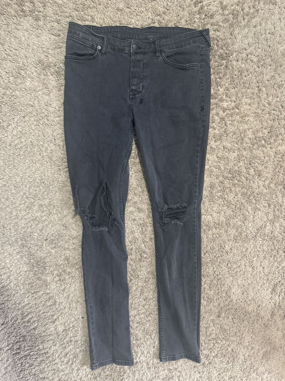 Ksubi Ksubi Van Winkle Dusted Black Trashed Distressed Crash Denim Size US 36 / EU 52 - 4 Thumbnail