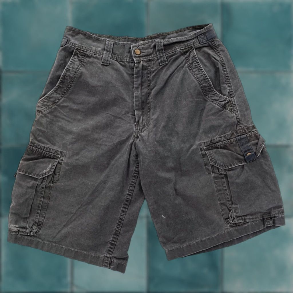 Lucky Brand Lucky Brand Cargo Shorts Mens 31 Gray Distressed Adjustable Waist Y2K Size US 31 - 1 Thumbnail