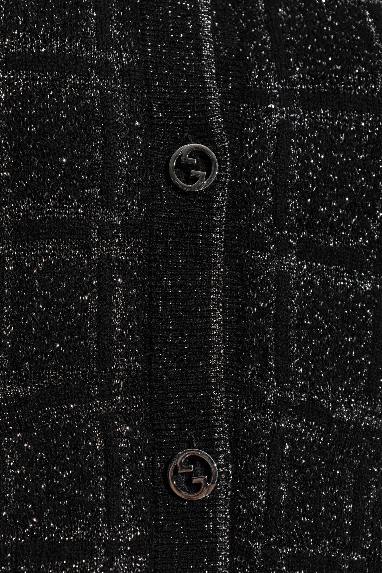 Gucci o1la5ras0526 Wool and lame Check Jacquard Cardigan Black Size S / US 4 / IT 40 - 5 Thumbnail