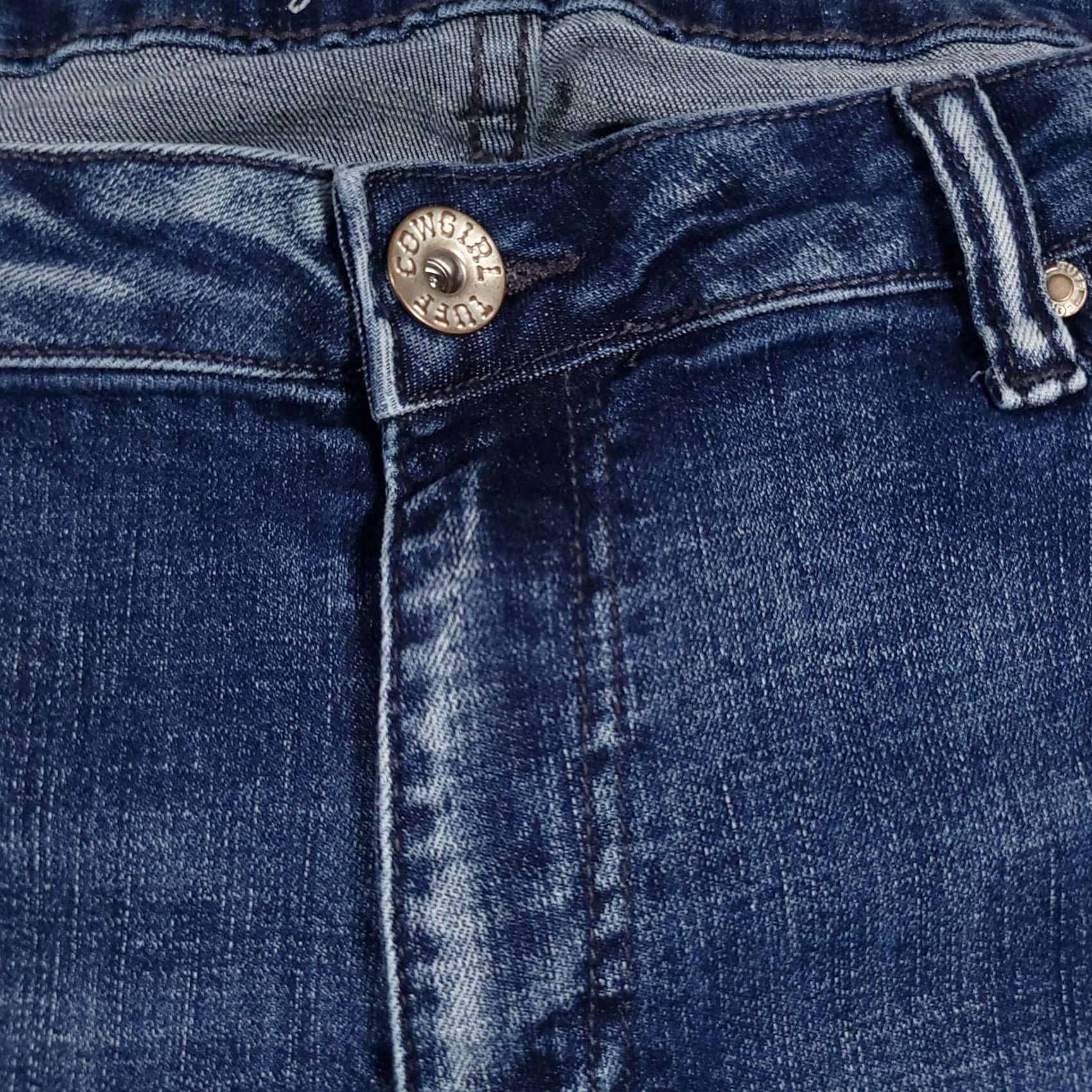 Vintage Just Tuff Jeans Women's Blue Jeans 38X33 Medium Wash High Rise Stretch Flared Denim 5-Pocket Regular Size 26" / US 2 / IT 38 - 5 Thumbnail