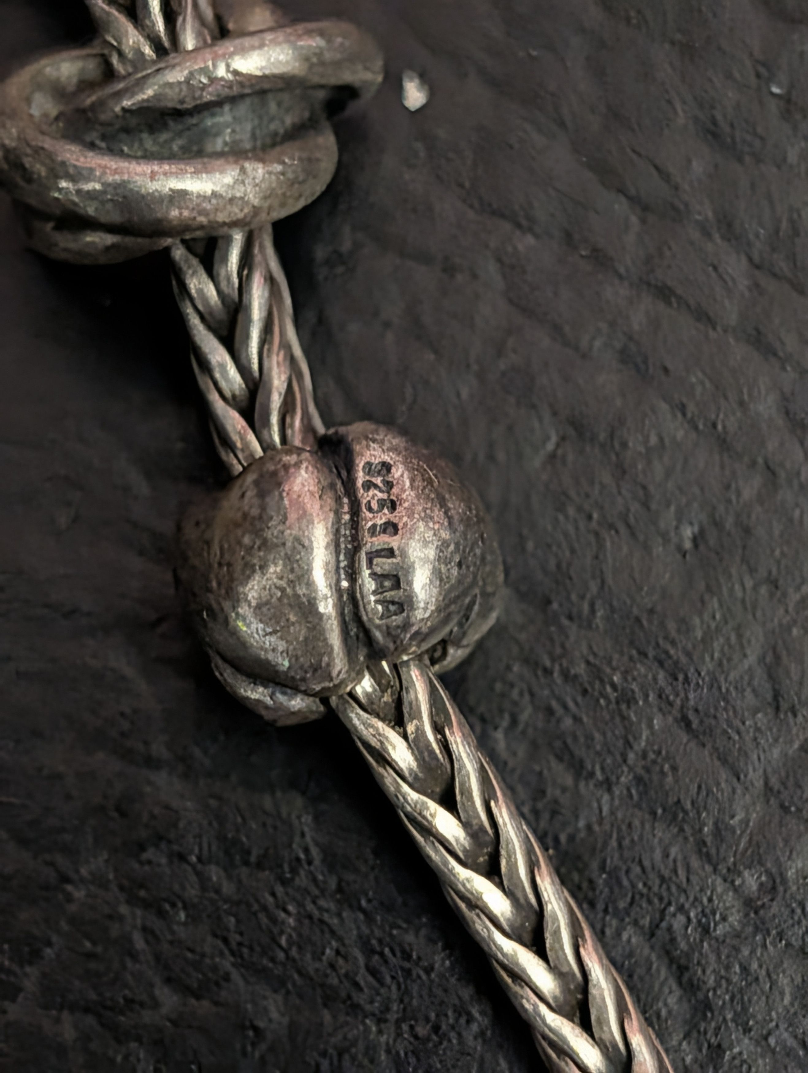 Sterling Silver TROLLBEADS 925 Foxtail 6-charm Sterling Silver Bracelet Size ONE SIZE - 10 Thumbnail