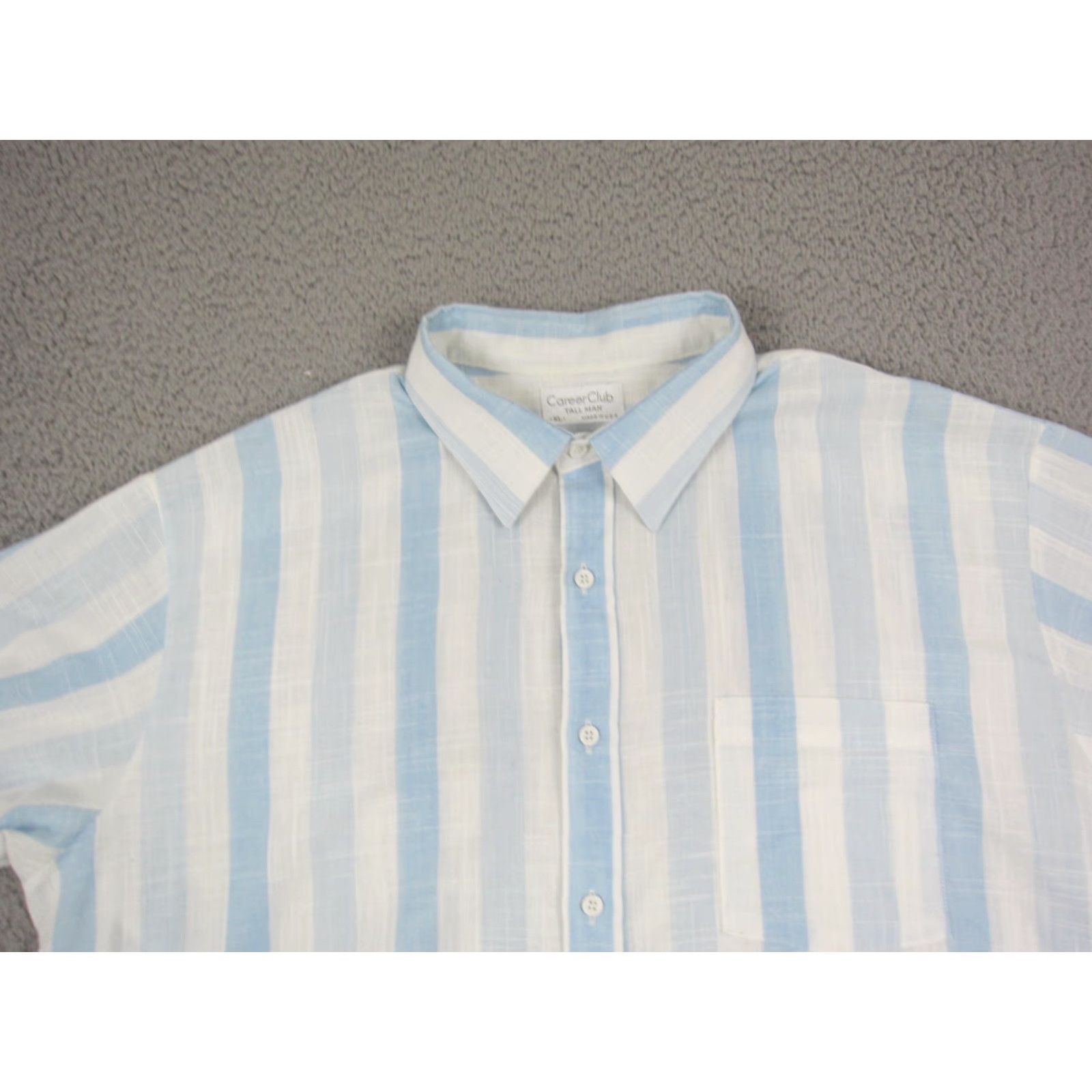 Vintage VINTAGE Career Club Shirt Mens XLT Blue Striped Button-Up 60s 70s Size US XL / EU 56 / 4 - 3 Thumbnail