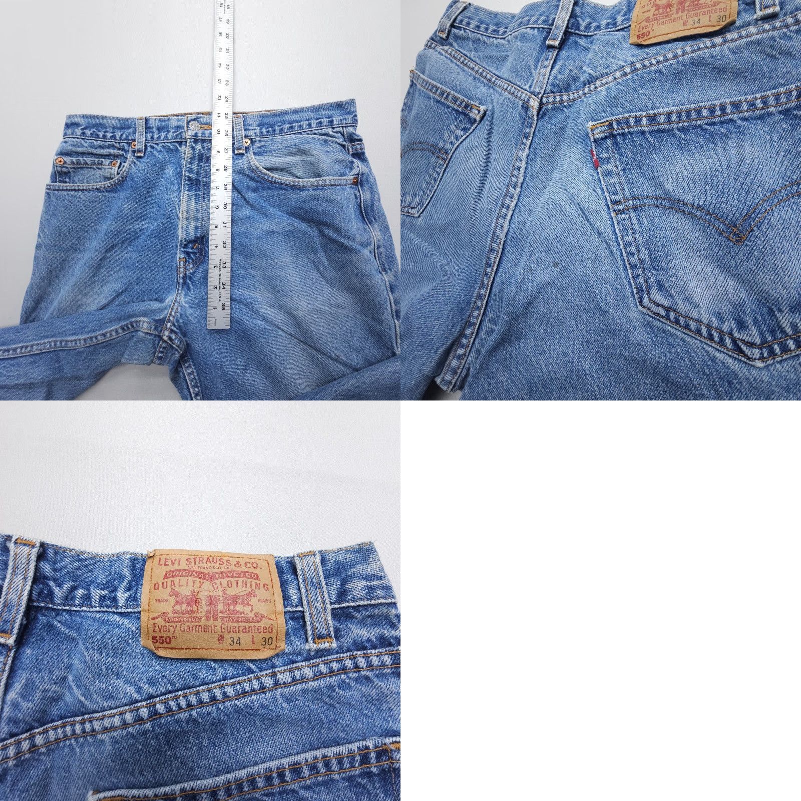 Levi's VINTAGE Levi's 550 Jeans Mens 34 x 29 Blue 550 Relaxed Tapered Denim 5-Pocket Style 2001 Y2K American Size US 34 / EU 50 - 9 Thumbnail