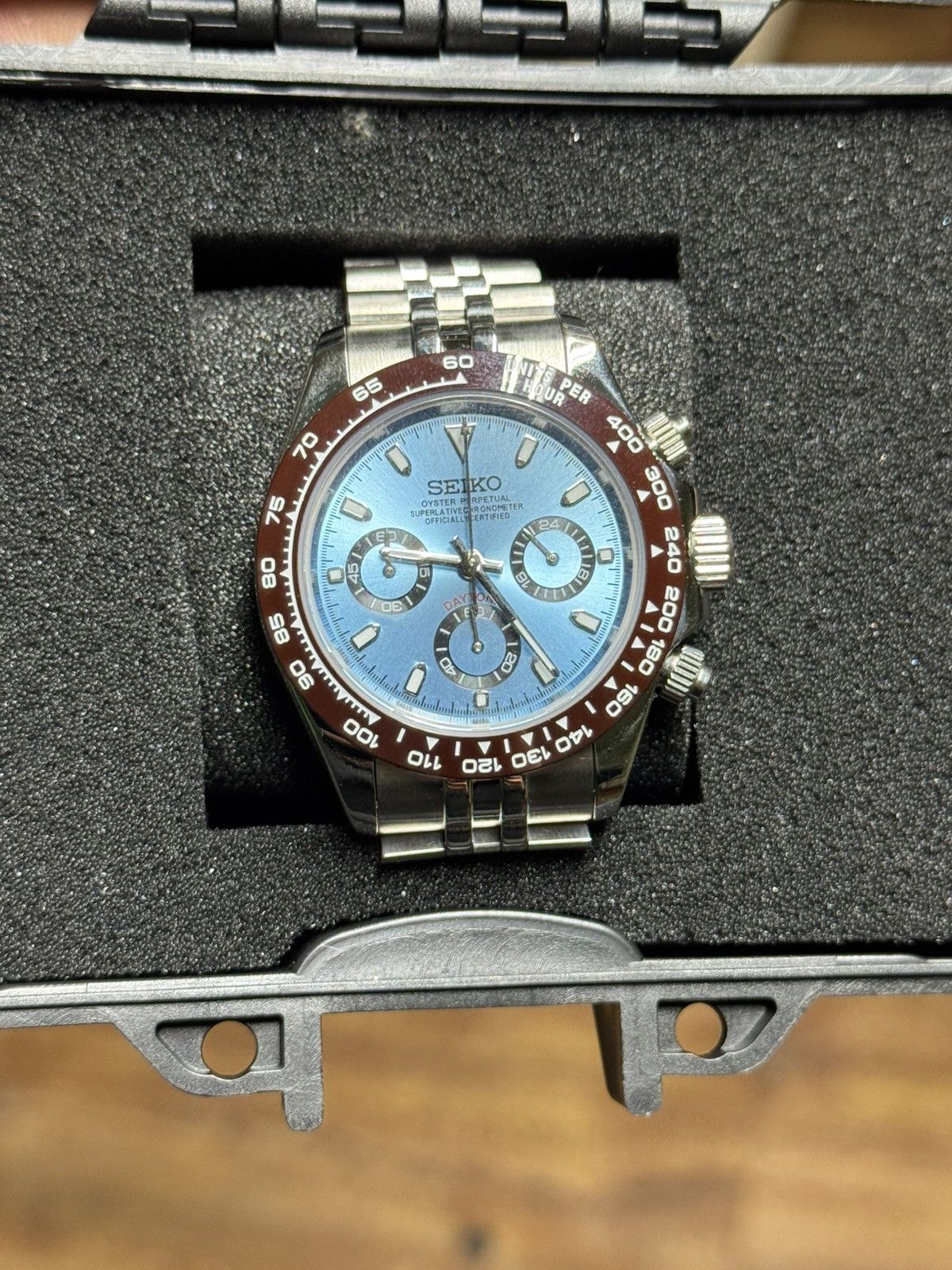 Seiko Custom Seiko VK63 Chronograph – Ice Blue Dial Size ONE SIZE - 1 Thumbnail