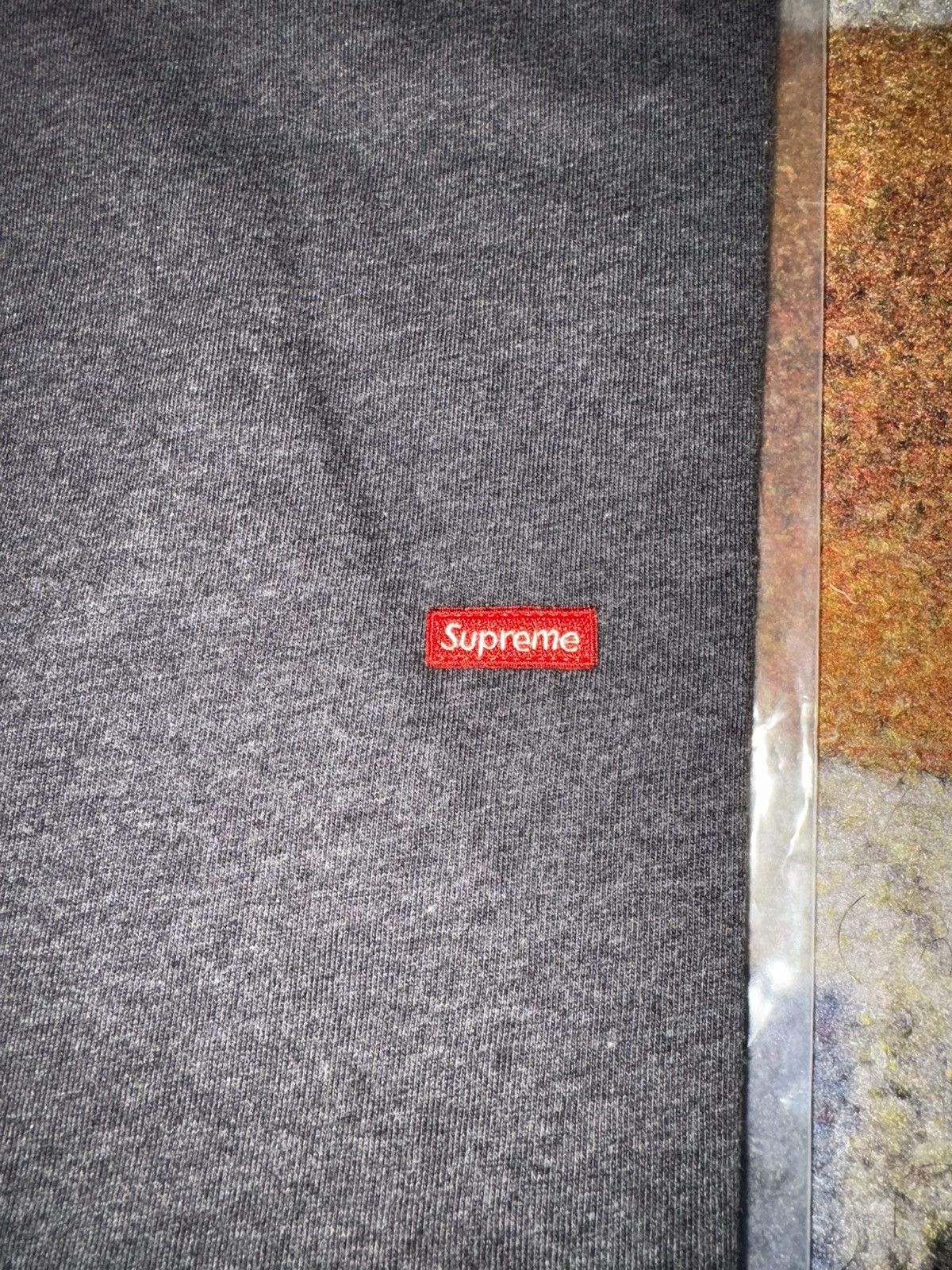 Supreme Small Box L/S Tee Charcoal