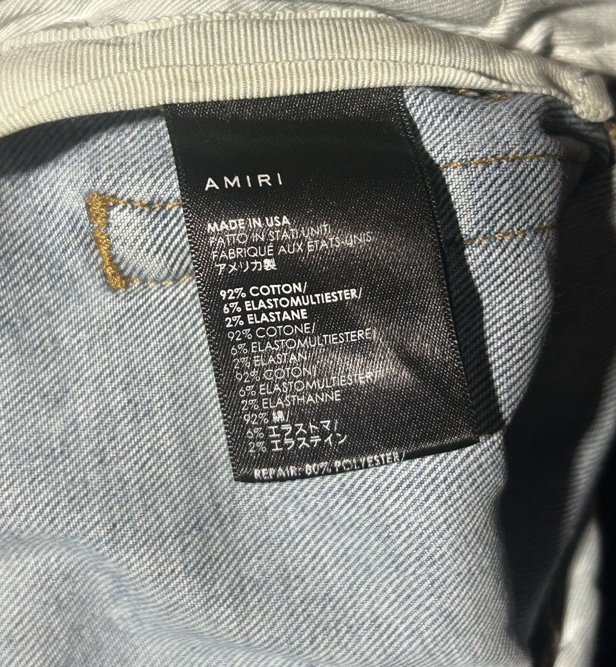Amiri Mx1 Blue Bandana Patch Size 28 Skinny Fit