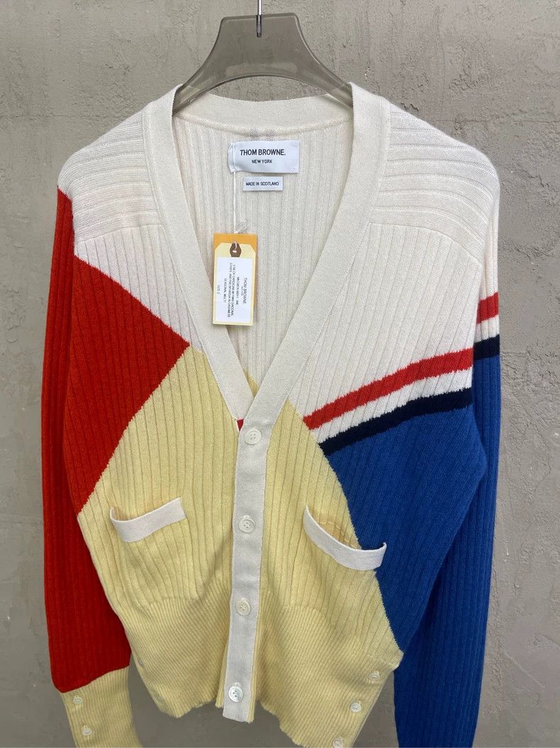 Thom Browne Thom browne Size 2 Colorful striped cashmere cardigan jack Size M / US 6-8 / IT 42-44 - 3 Thumbnail