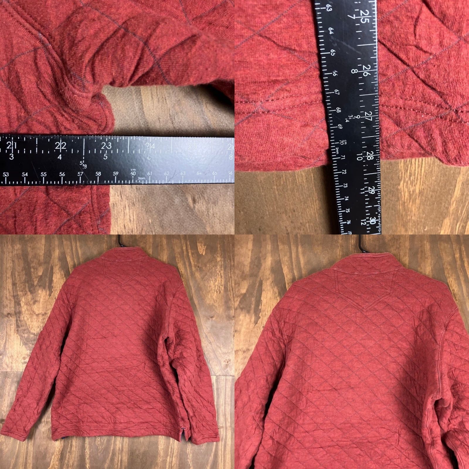Eddie Bauer VINTAGE Eddie Bauer Mens Sweater Red Quilted Pullover 1/4 Zip Mock Neck Large Size US L / EU 52-54 / 3 - 8 Thumbnail
