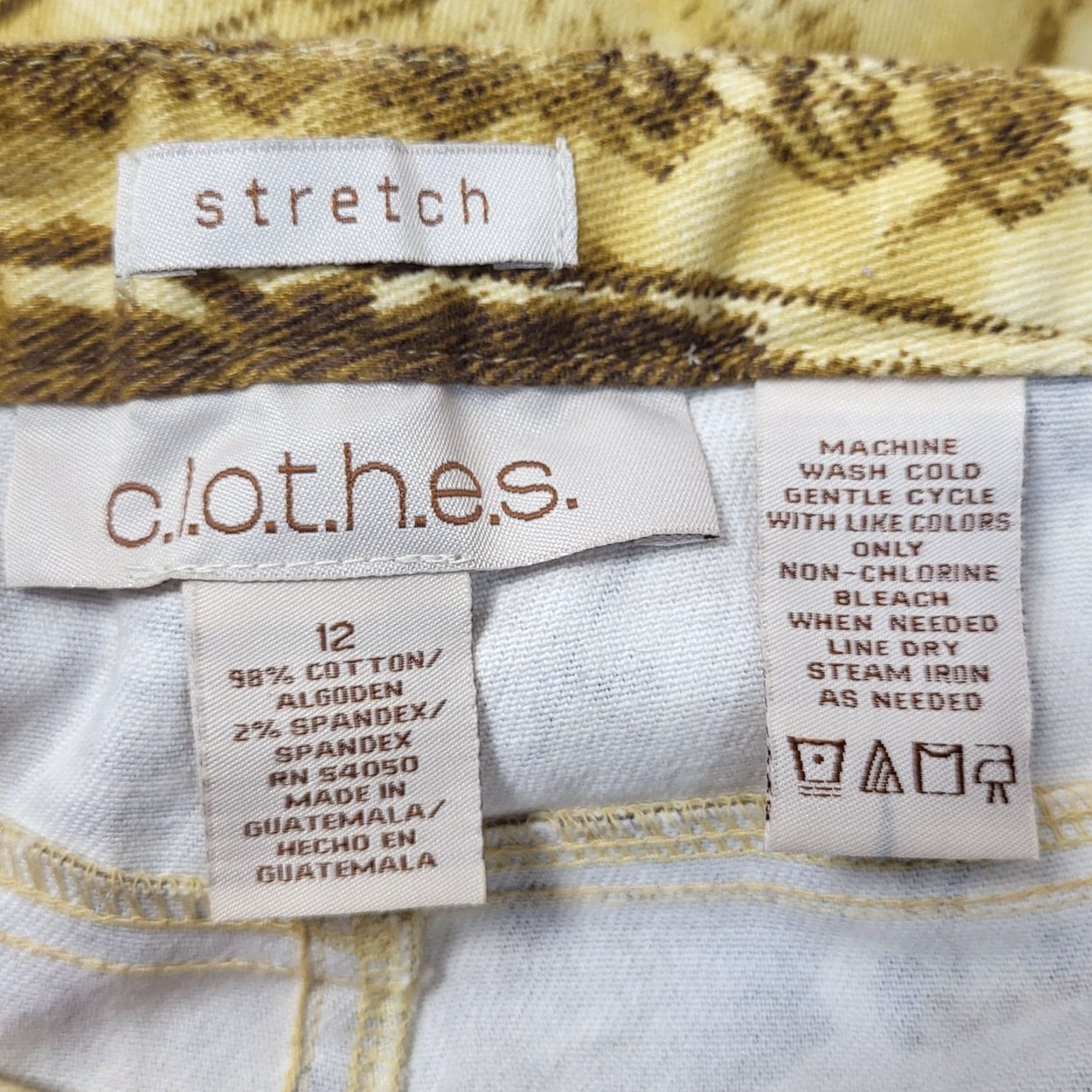 Vintage c.l.o.t.h.e.s. Pants Women Size 12 Tan Brown Geometric Tribal Bohemian Stretch Cotton Blend Twill Casual Vintage: No Size 34" / US 12 / IT 48 - 3 Thumbnail