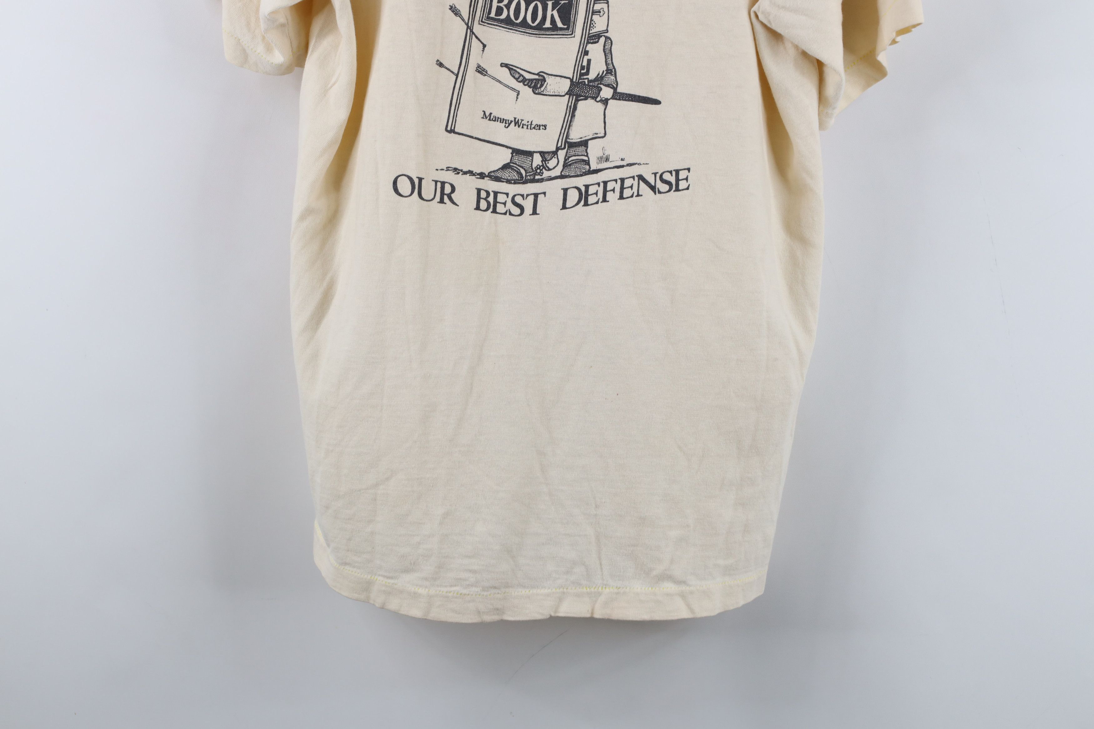 Vintage Vintage 80s Education Our Best Defense T-Shirt Beige USA Size US M / EU 48-50 / 2 - 3 Thumbnail