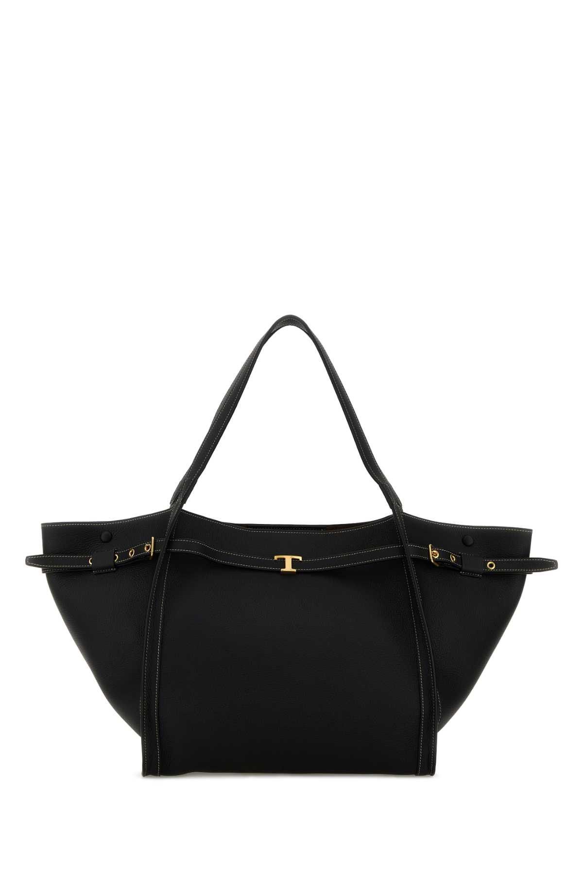 Tod's Black Leather Tim Shopping Bag Size ONE SIZE - 1 Thumbnail