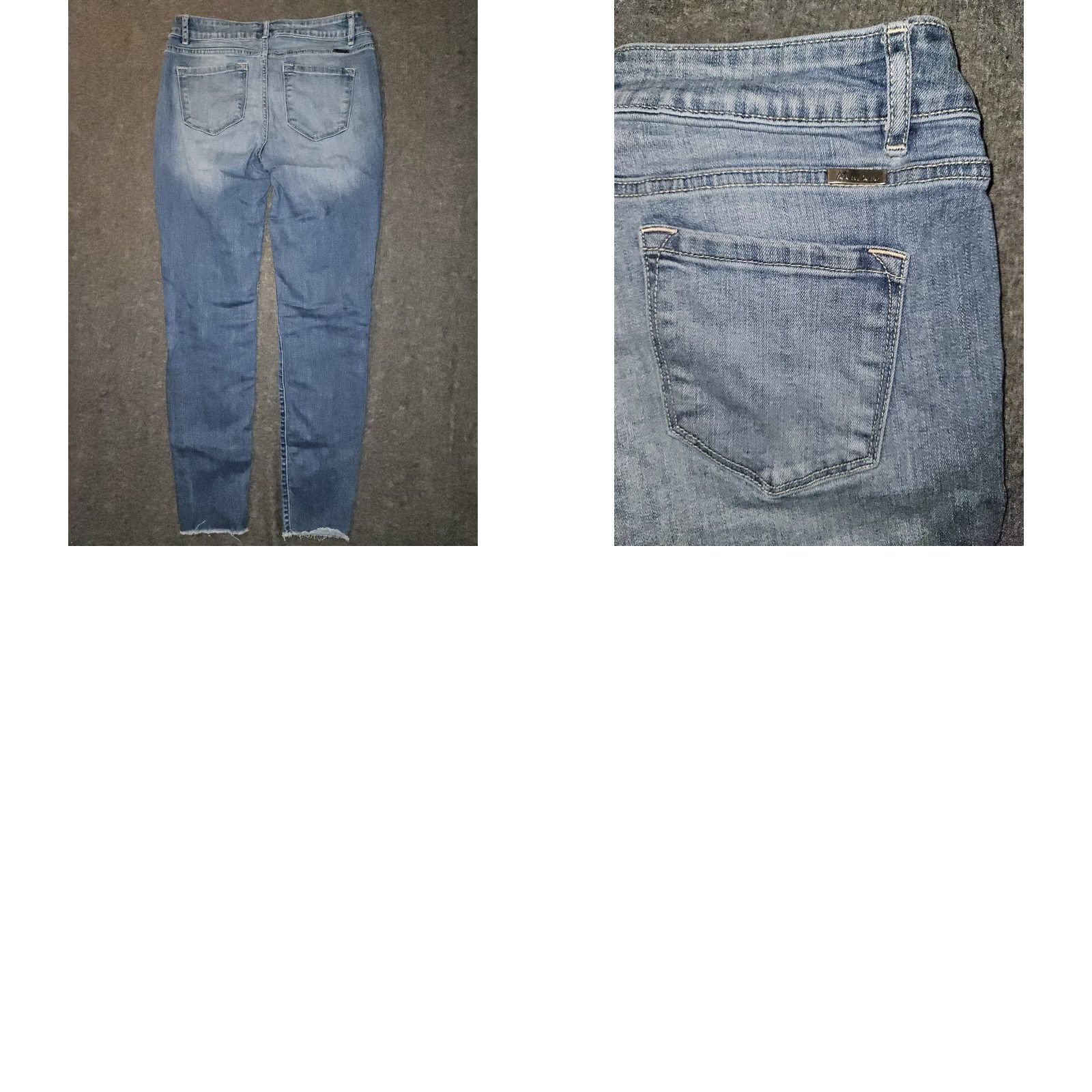 Vintage Kancan Jeans Women's Blue Mid Rise Skinny Ankle Stretch Frayed Hem Preppy Size 30" / US 8 / IT 44 - 8 Thumbnail