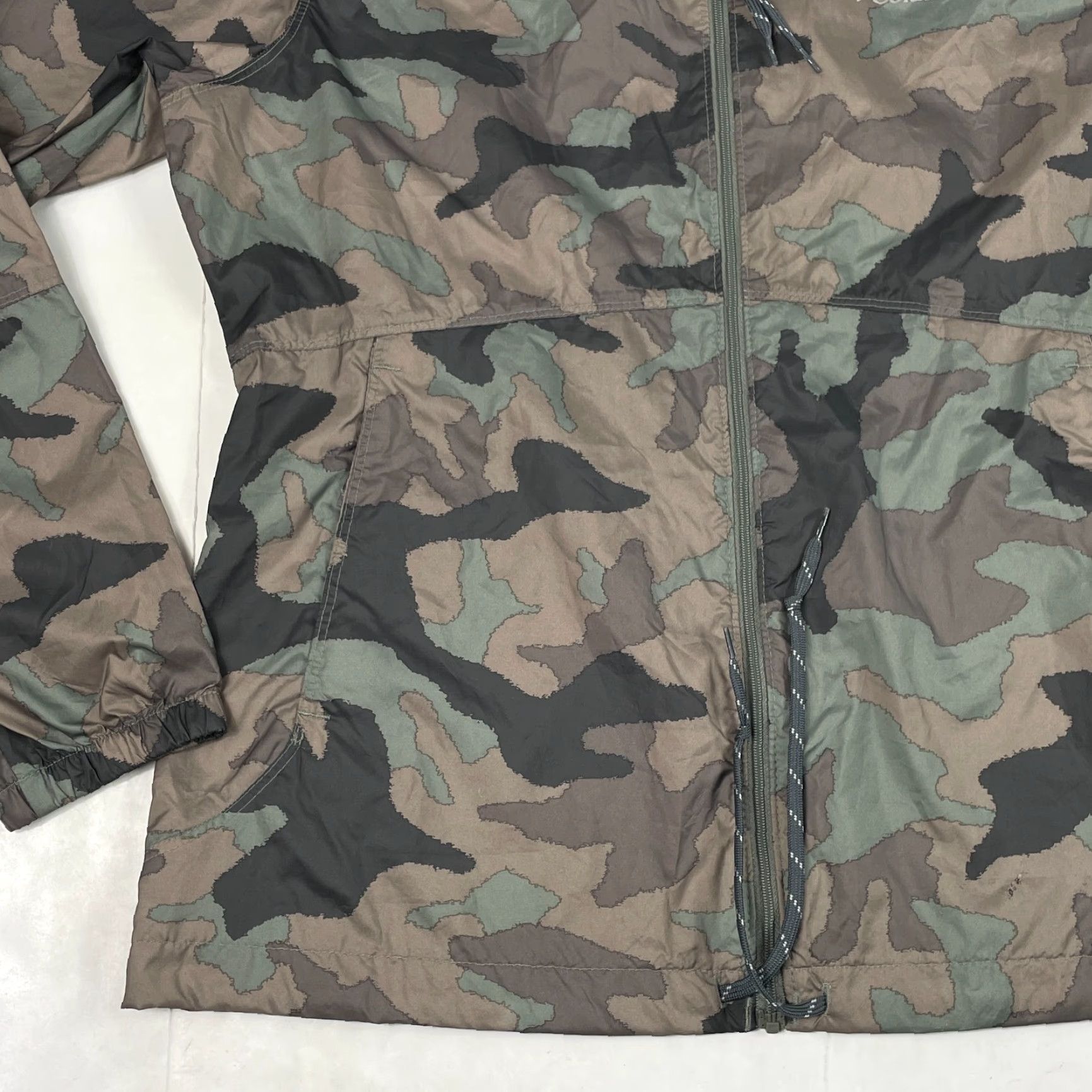 Vintage Columbia Jacket Women Medium Brown Camouflage Full Zip Hooded Windbreaker Pockets Water Resistant Logo Size M / US 6-8 / IT 42-44 - 5 Thumbnail