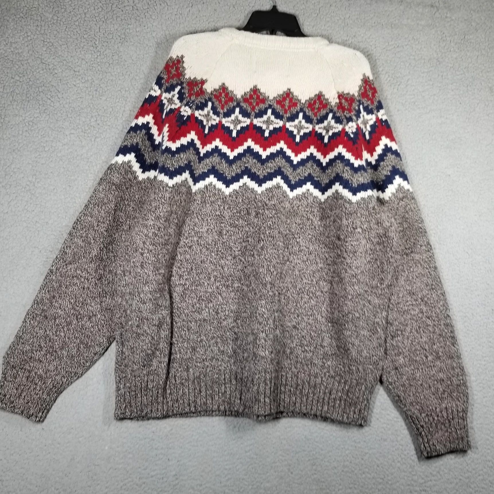 Eddie Bauer Eddie Bauer Fair Isle Sweater Mens XL Gray Knit Raglan Crewneck Wool Blend Size US XL / EU 56 / 4 - 2 Thumbnail