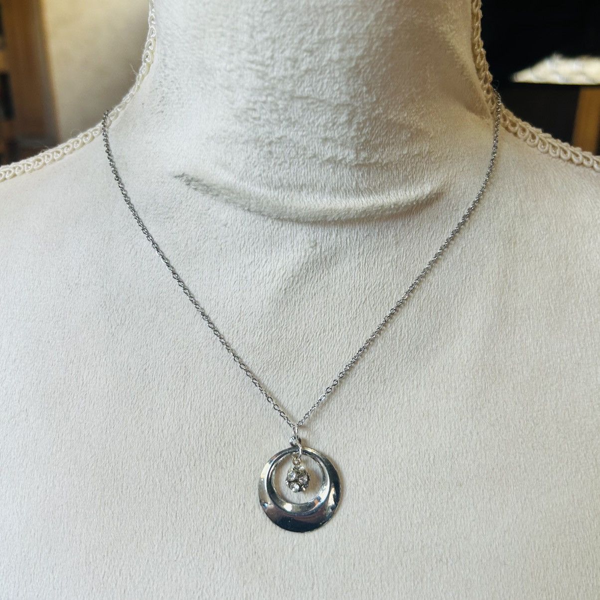 Handmade Handcrafted savaged vintage disco ball pendant necklace Size ONE SIZE - 2 Thumbnail