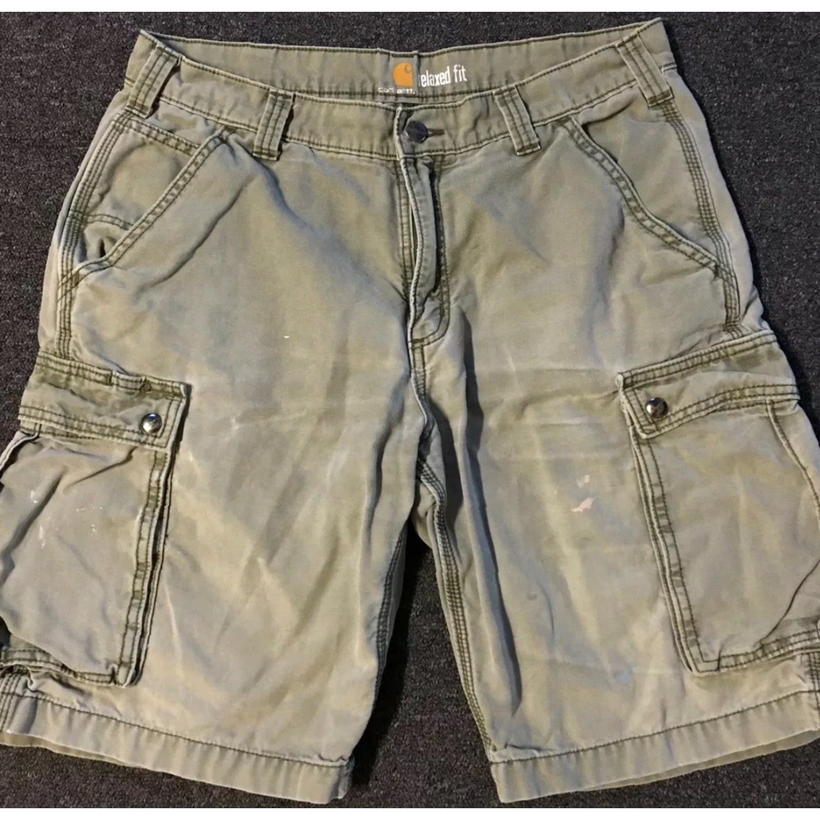 Carhartt Vtg 90s Carhartt Cargo Shorts Distressed Green 34 Mens Punk Grunge Biker USA Carpenter Short Size US 34 / EU 50 - 3 Thumbnail