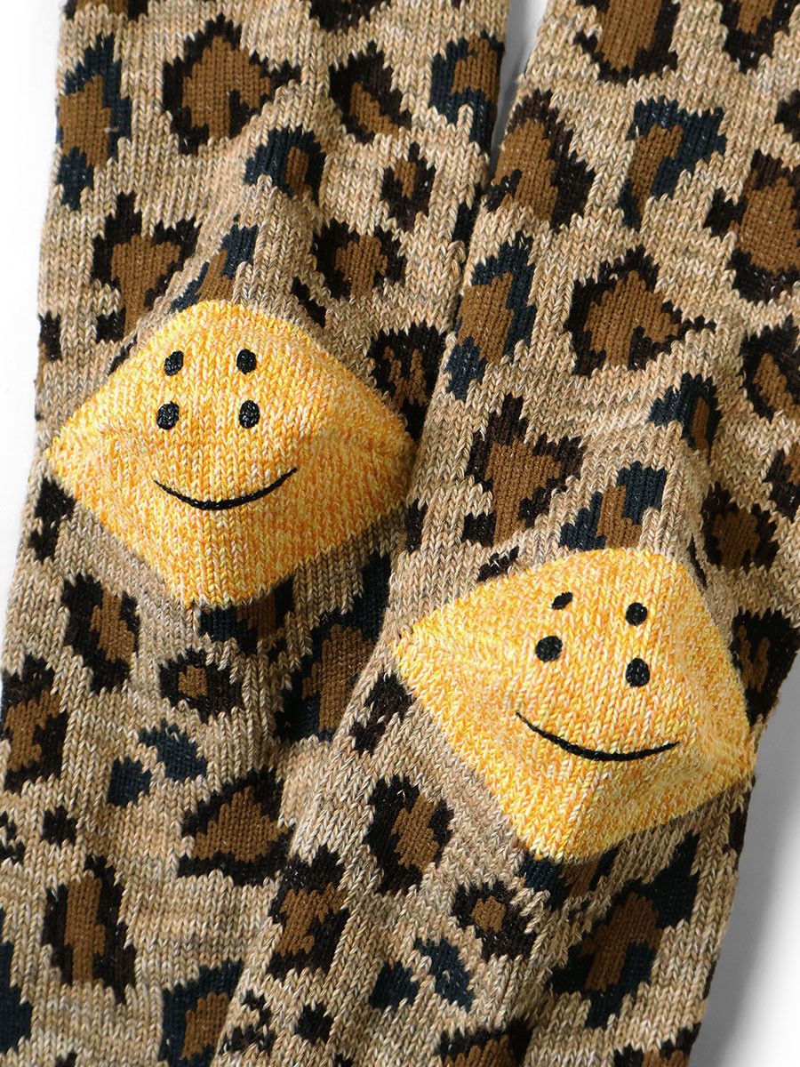 Kapital Kapital RAINBOWY HAPPY HEEL Leopard Socks Size ONE SIZE - 2 Thumbnail