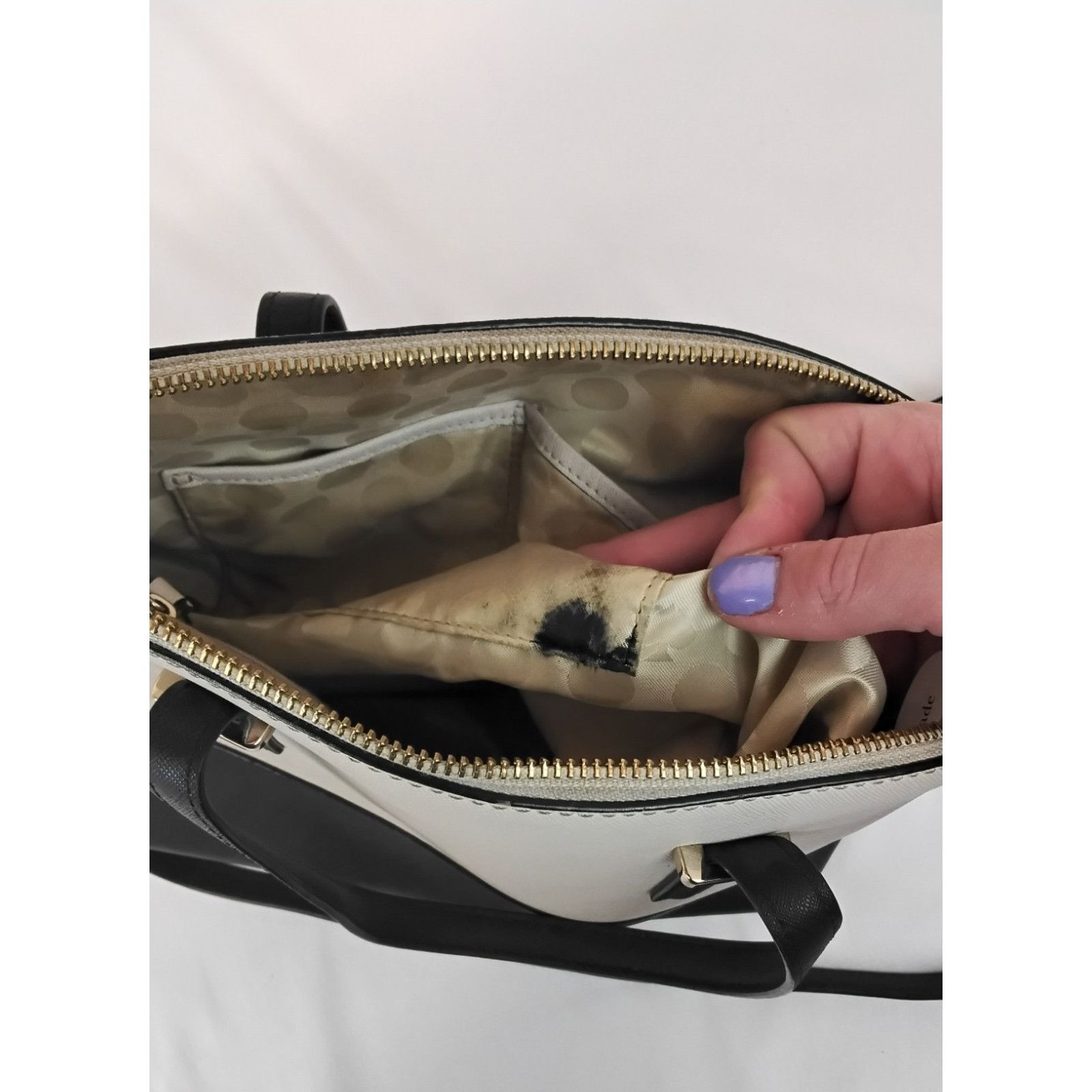Kate Spade Kate Spade Convertible Satchel Handbag Purse Black/White Size ONE SIZE - 8 Thumbnail