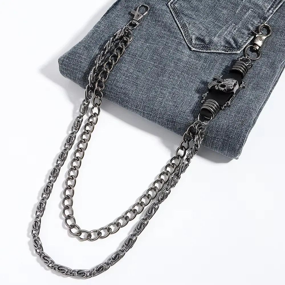 Jewelry Dark Skull Chain Silvery Pants Chain Size ONE SIZE - 7 Thumbnail