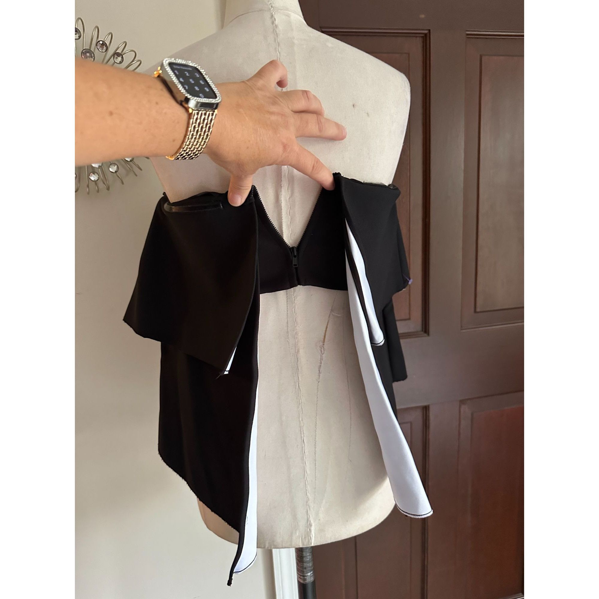 Kendall And Kylie Kendall+Kylie Strapless Dress Top Ruffle Split Back Black Si Size S / US 4 / IT 40 - 3 Thumbnail