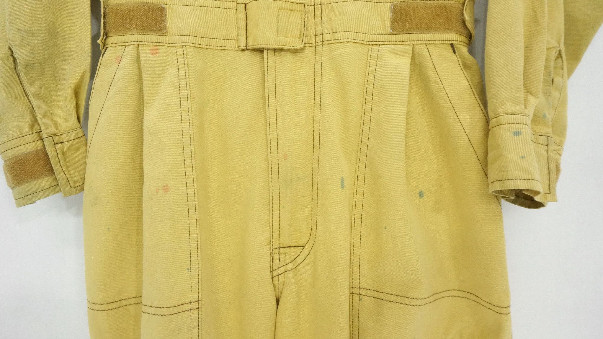 Japanese Brand Vintage TOYOTA Faded Pale Yellow Coverall Size US 31 - 6 Thumbnail