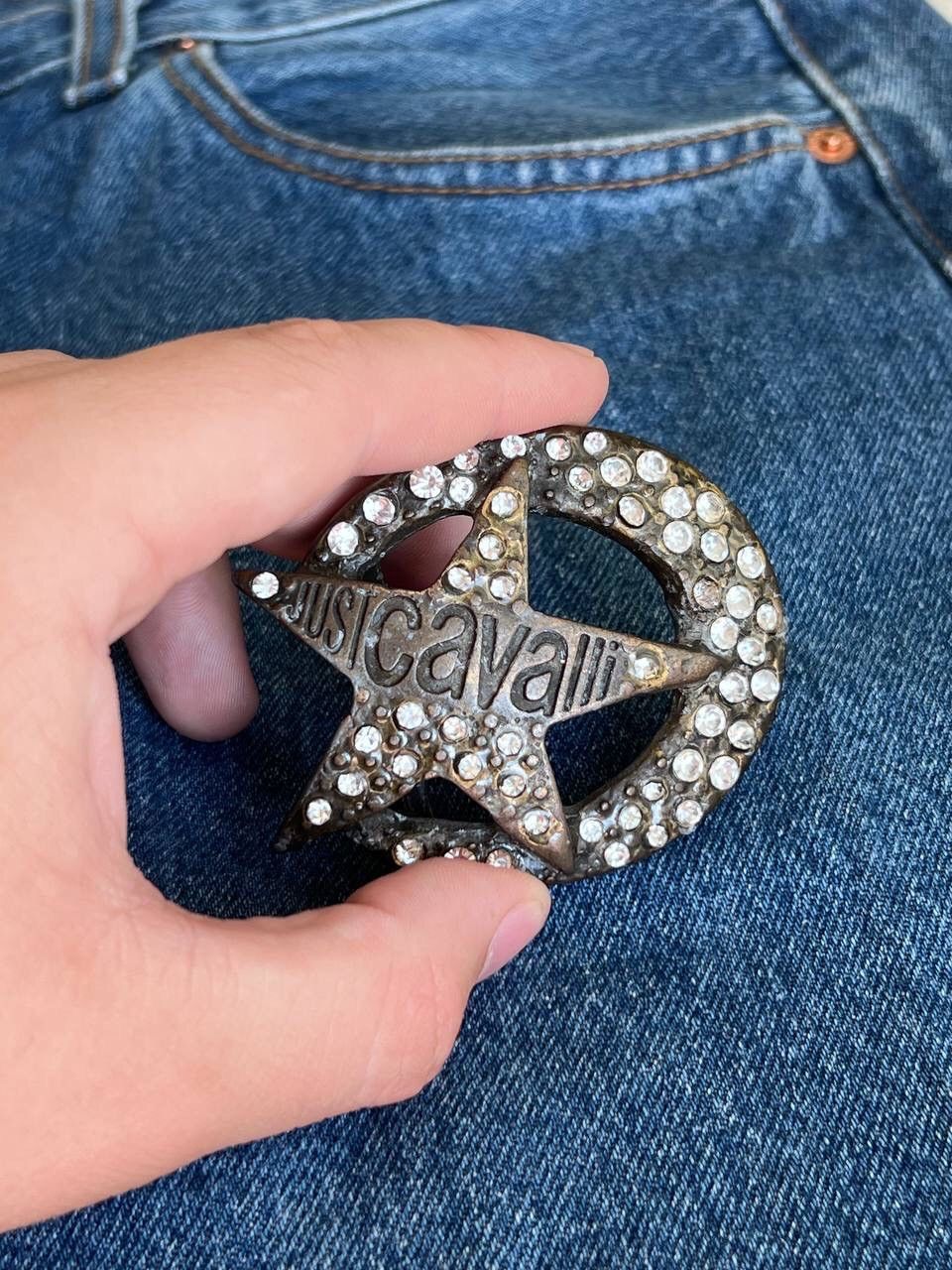 Just Cavalli × Roberto Cavalli Vintage 90s Just Cavalli Rhinestone Crystal Belt buckle Size 32 - 2 Thumbnail