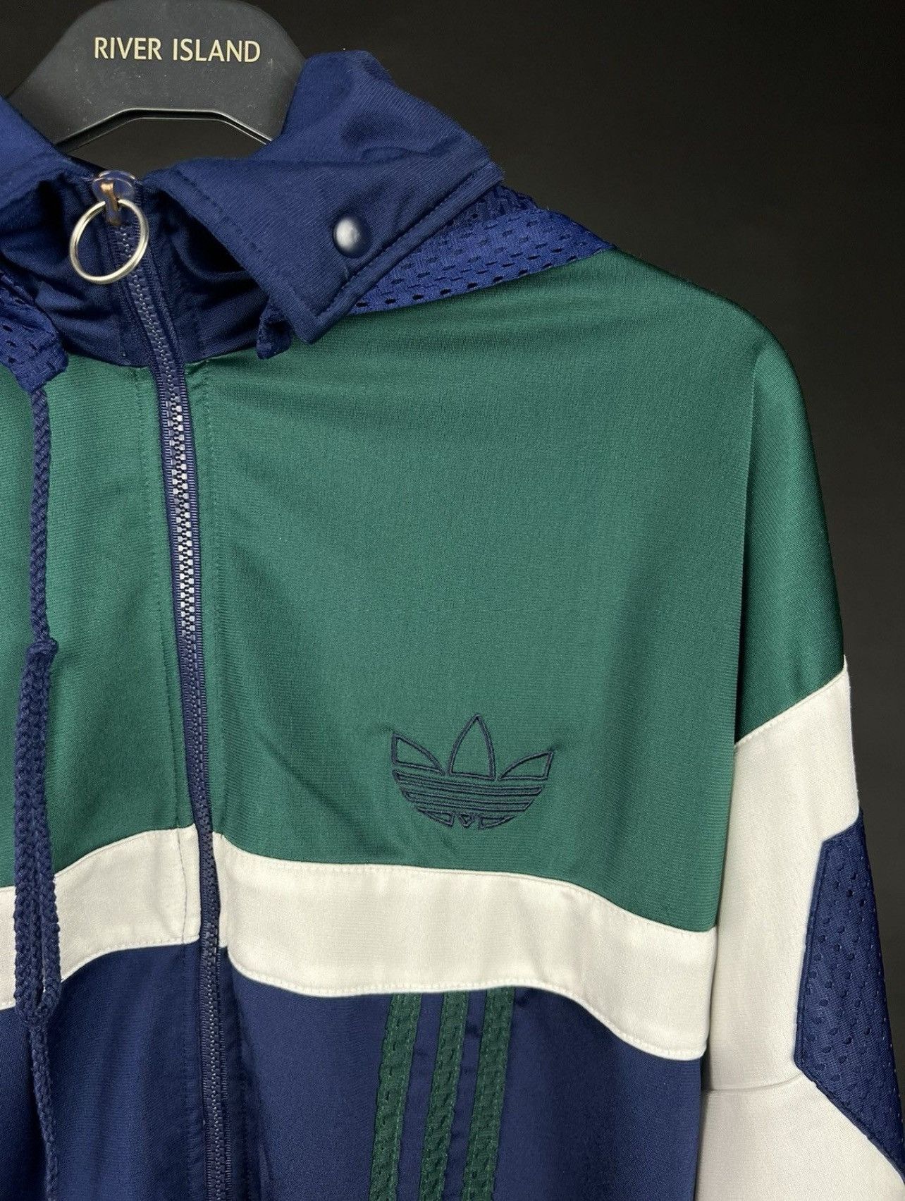 Adidas × Vintage Vintage 80s Adidas Jacket Tracksiut Navy Blue Jacket Size US L / EU 52-54 / 3 - 2 Thumbnail