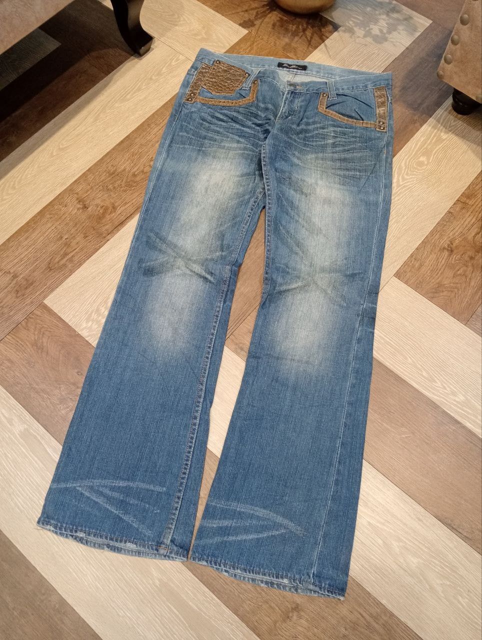 Japanese Brand JAPANESE ROOT THREE BLUE DENIM FLARED PANTS Size US 34 / EU 50 - 2 Thumbnail