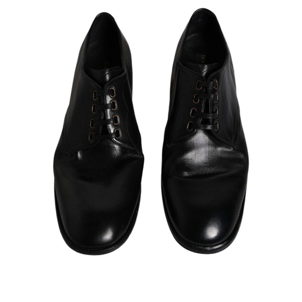 Dolce & Gabbana Dolce & Gabbana Black Leather Derby Formal Men Dress Shoes Size US 12 / EU 45 - 3 Thumbnail